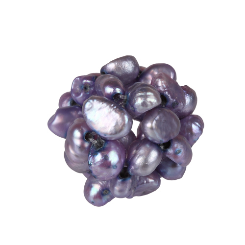 Perlenball, Perlenkugel, Ã˜12-13mm, Süßwasserperlen, lila